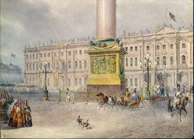 Palace Square in St. Petersburg by Vasili Semenovich Sadovnikov